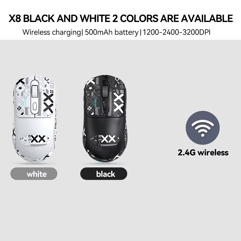 Warvank X8 souris de jeu sans fil 500 mAh TYPE-C