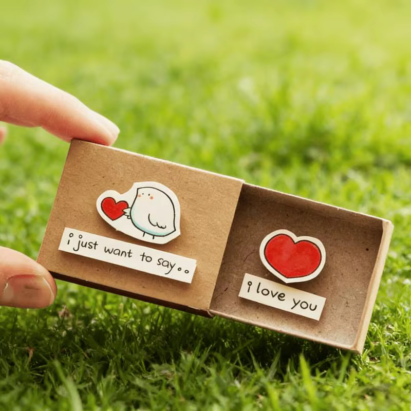 1 pièce - Boîte à messages romantique « Je t'aime » - Cadeau fait main - Carte pour la Saint-Valentin, anniversaire, mariage - Surprise pour elle/lui 