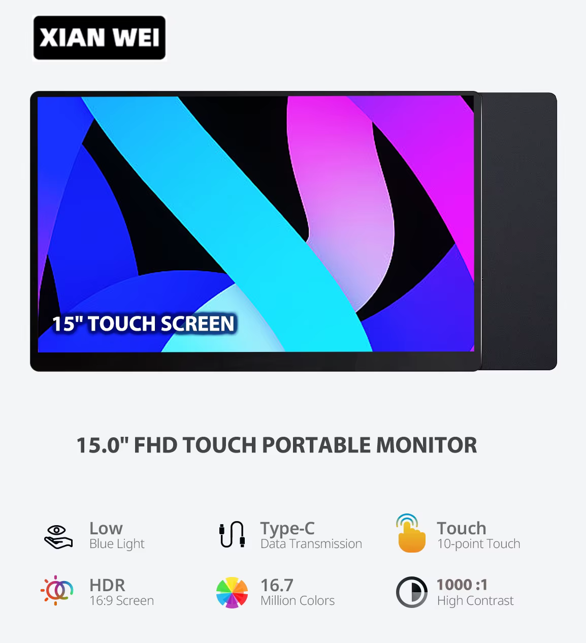 Moniteur portable tactile 15' Full HD