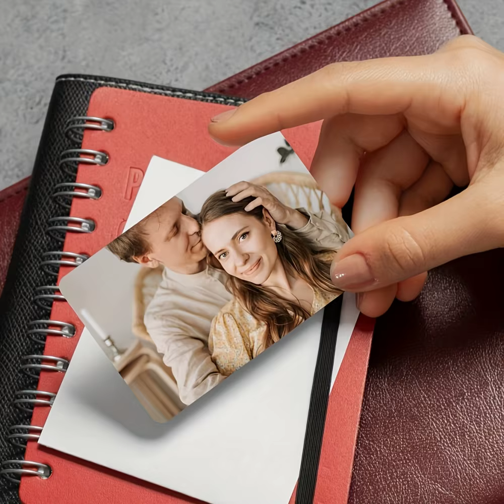 1 pièce/3 pièces Carte PVC personnalisée double face avec photo - Convient aux couples, à la Saint-Valentin, aux anniversaires et à d'autres occasions