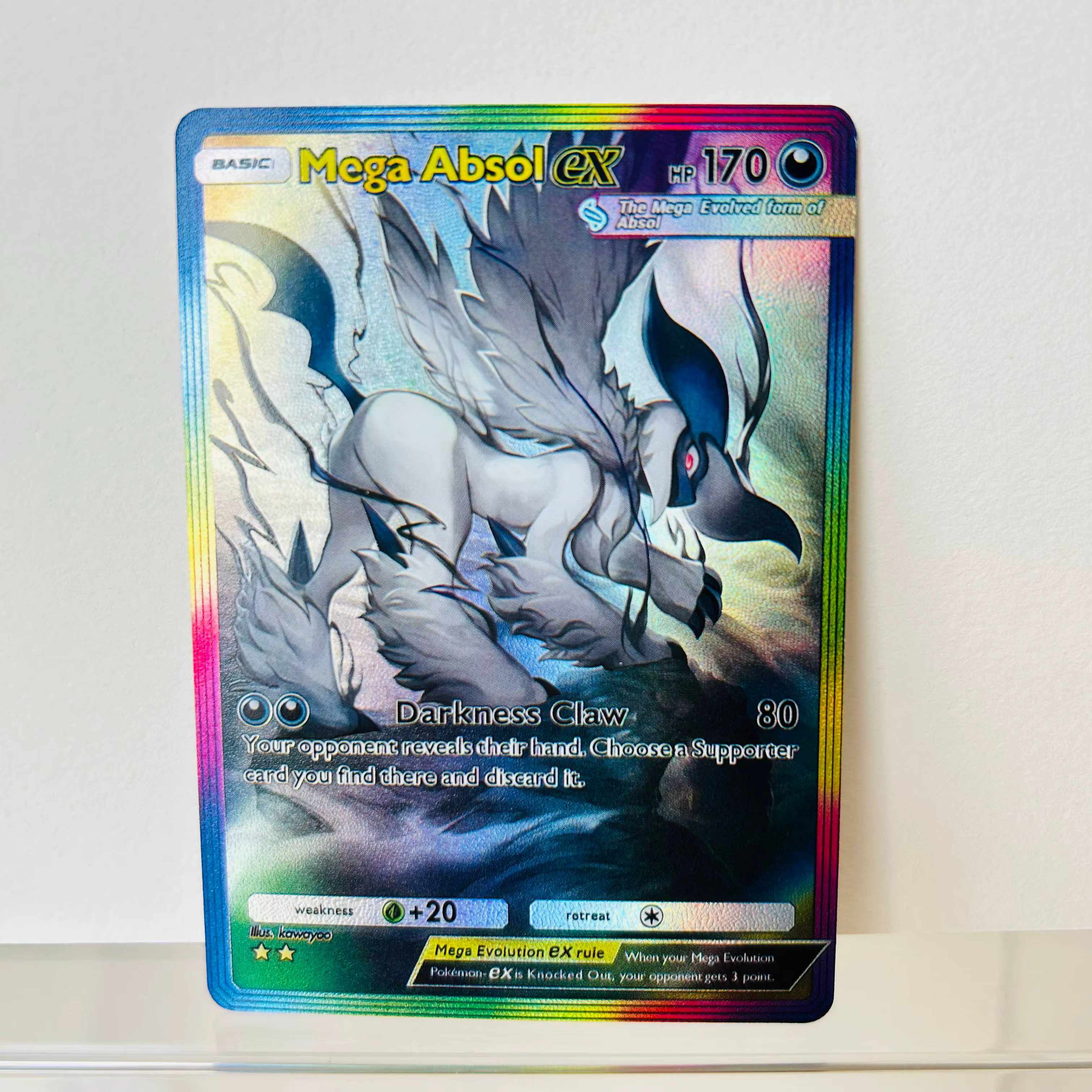 Carte Pokémon Rapidash ex anglaise, texture holographique arc-en-ciel, carte de collection anime premium DIY