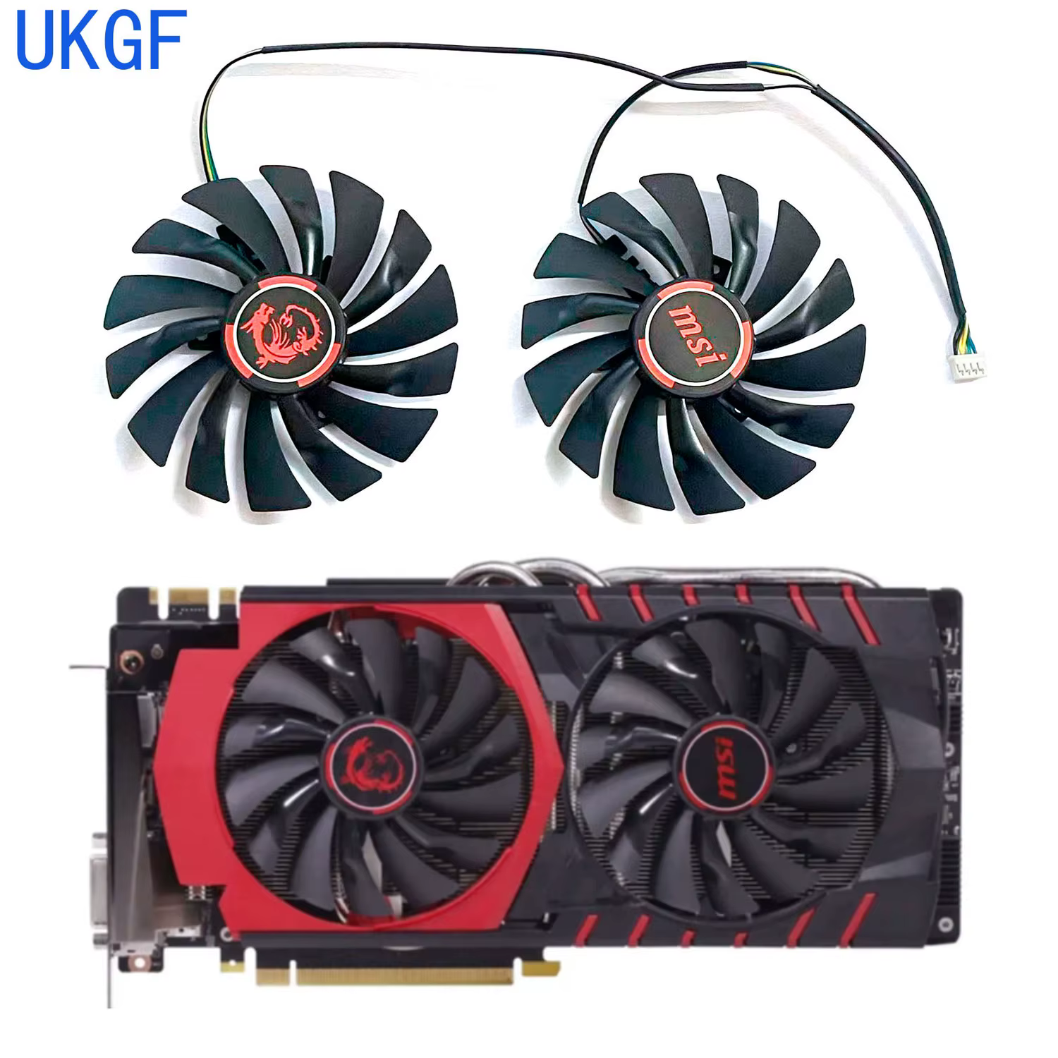 Ventilateur de carte graphique UKGF neuf 95MM 4PIN PLD10010S12HH GTX1080 pour MSI GTX960 1060 1070 1080 Ti GTX980Ti