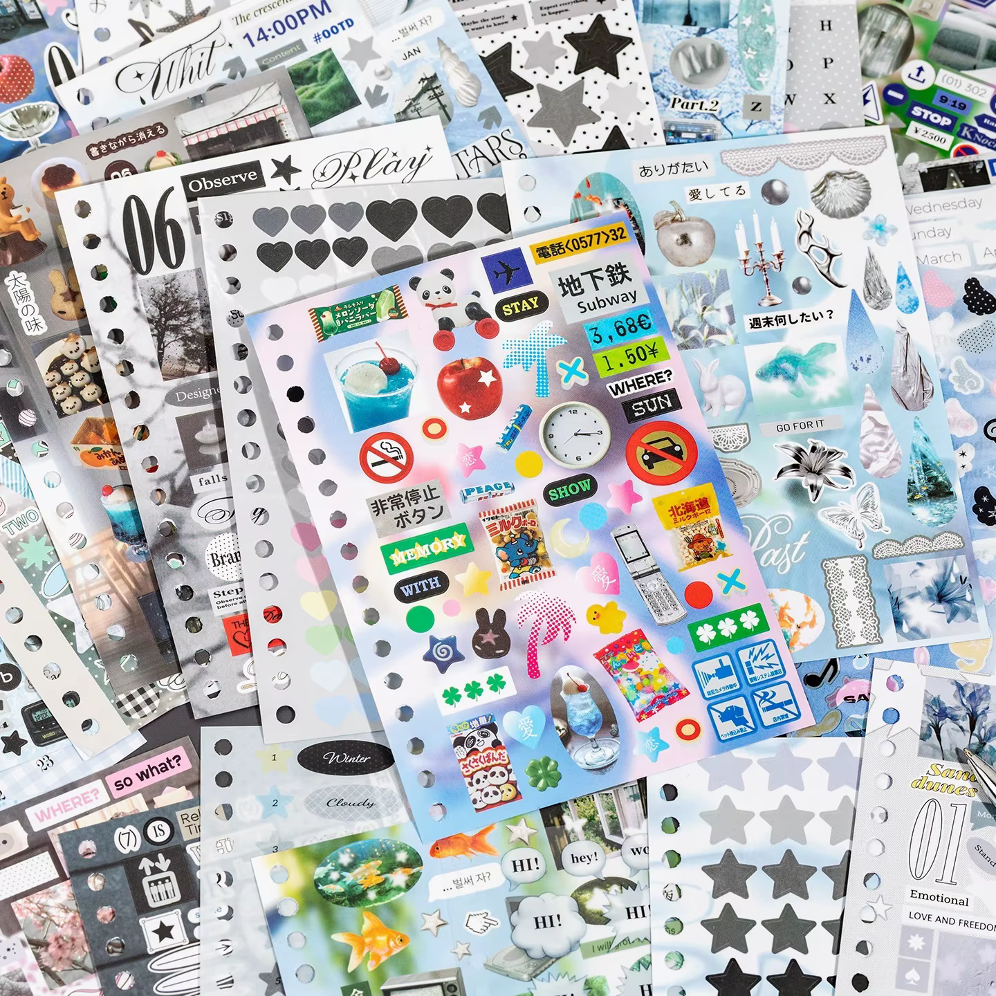 Autocollants décoratifs Kawaii Kpop pour scrapbooking, carnet de notes, matériel de bricolage, papeterie