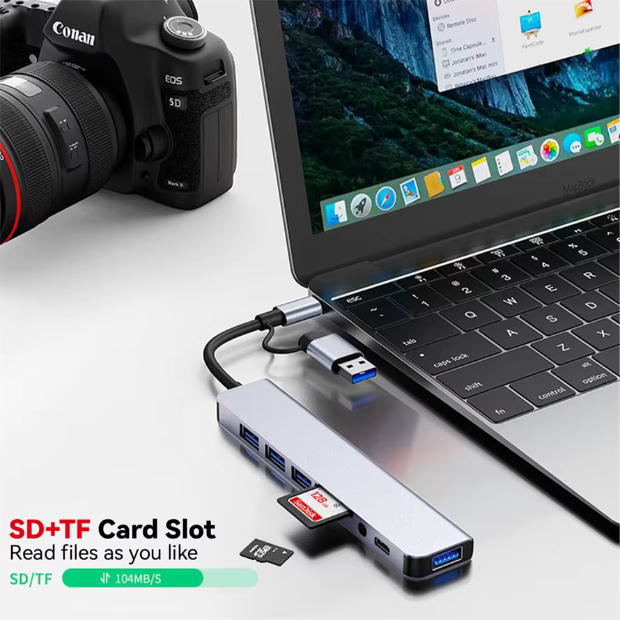 Station d'accueil HUB USB 8 en 1