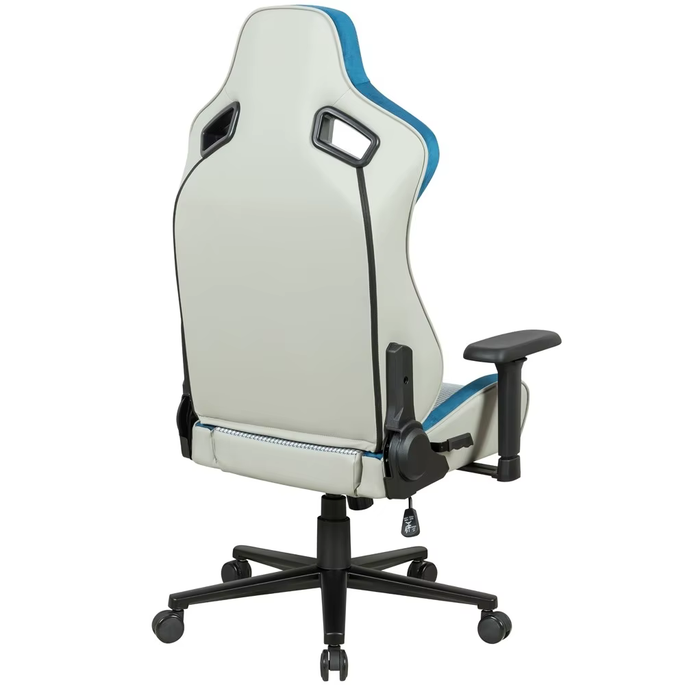 Fauteuil de jeu E-Sports en cuir et velours blanc