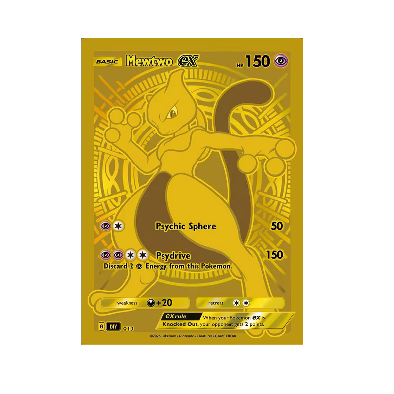 Cartes Pokémon DIY : Série Faite Soi-Même Version Anglaise – Collection Anime avec Golden Umbreon, Pikachu, Blastoise Ex, Mew, Mewtwo Ex, Venusaur