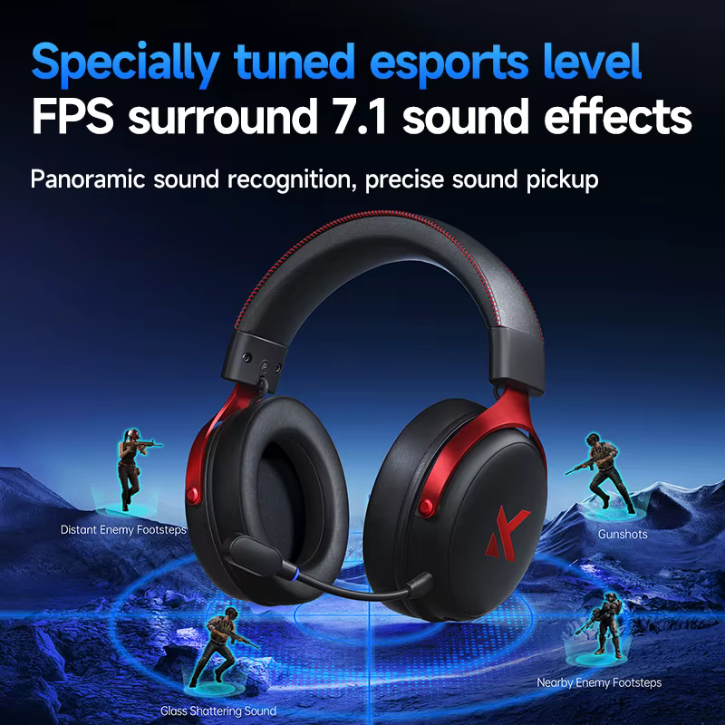 MCHOSE V9 Pro casque de jeu 2.4G BT5.3 sans fil