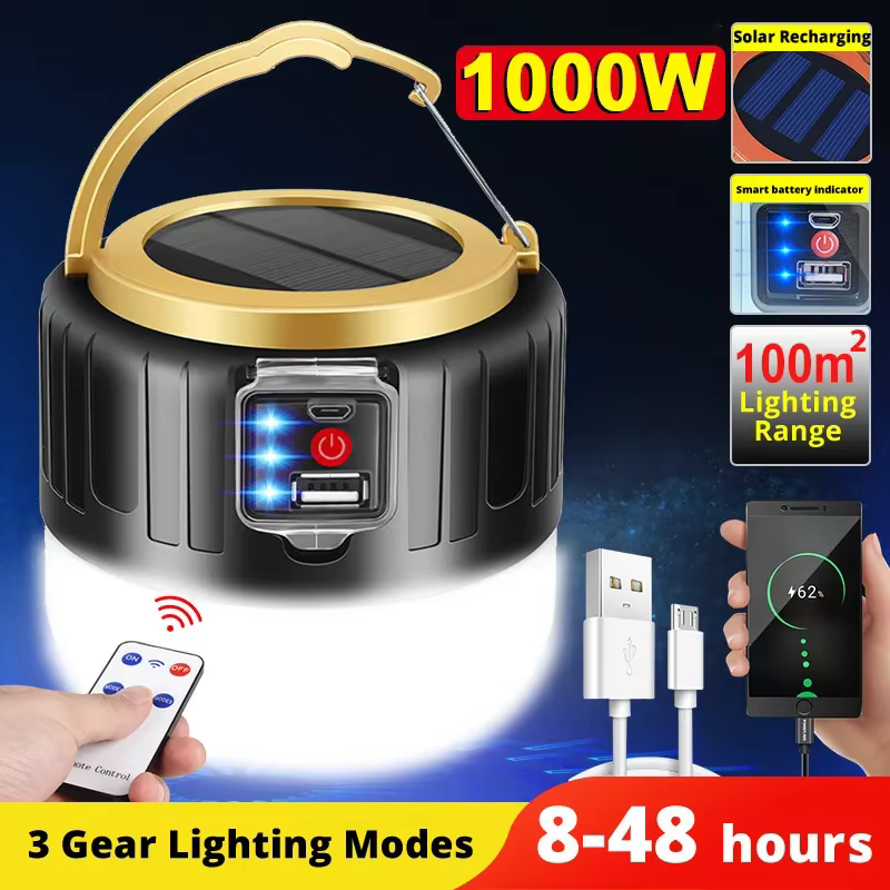 Portable Camping lumière batterie externe LED Camping lanternes poche étanche extérieure tente lumière Rechargeable projecteur lampe de poche