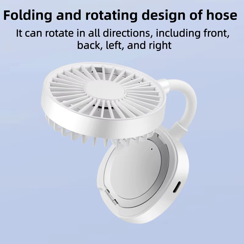 Ventilateur portable magnétique Lenovo, mini ventilateur de bureau rechargeable par USB avec support pour téléphone, idéal pour les voyages en extérieur, les étudiants et le bureau