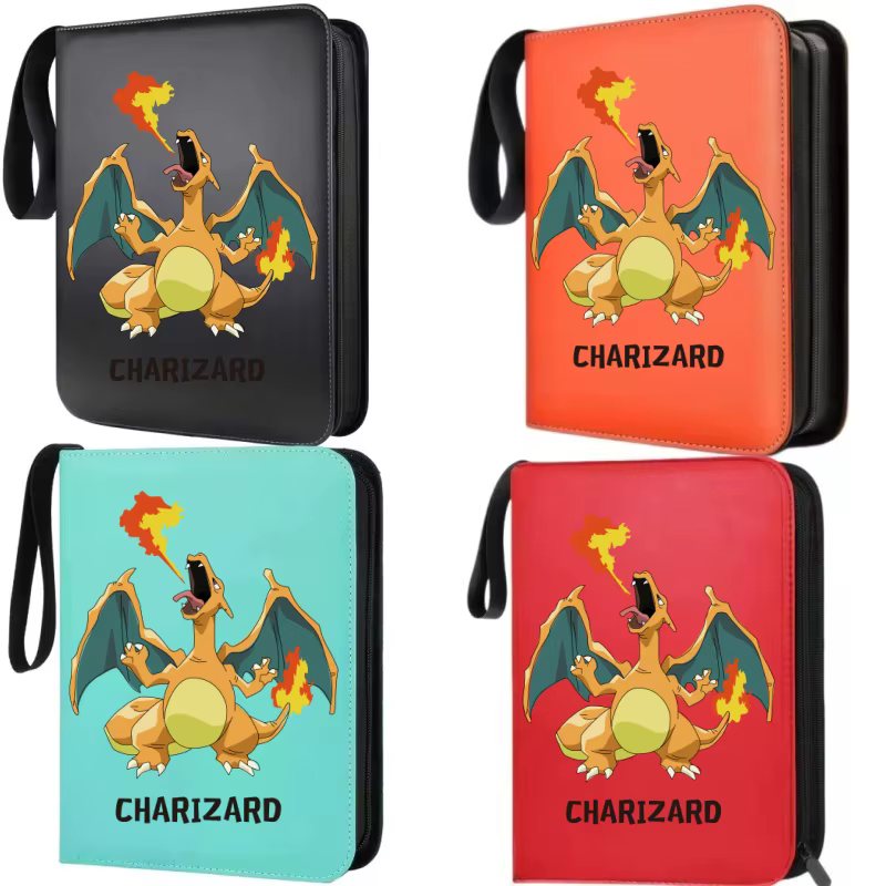 Album de cartes portable Pokémon Pikachu Charizard avec fermeture éclair, pour collection de figurines de jeu et accessoires d'anime, idéal pour les cadeaux