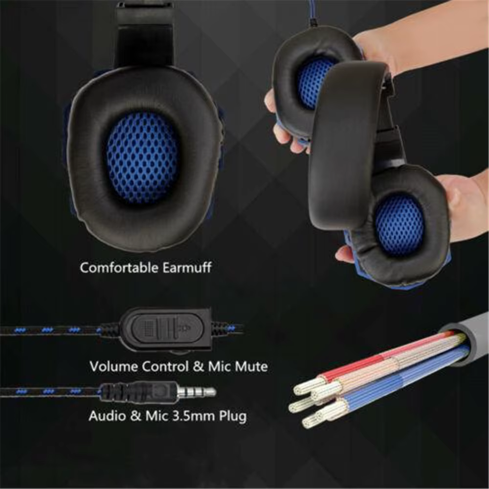 Casque de jeu filaire 3.5mm avec microphone réglable