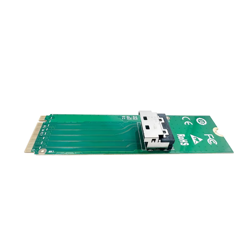 Carte adaptateur PCIe5.0 x4 M.2 M Key vers MCIO 4i 1 * NVMe SSD