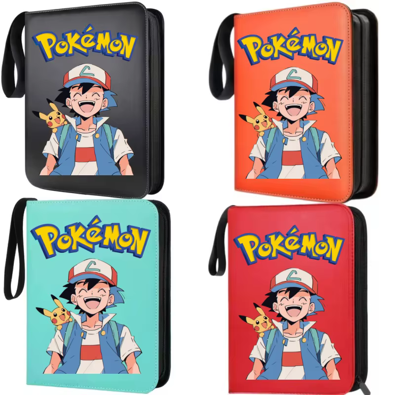 Album de cartes portable Pokémon Pikachu Charizard avec fermeture éclair, pour collection de figurines de jeu et accessoires d'anime, idéal pour les cadeaux