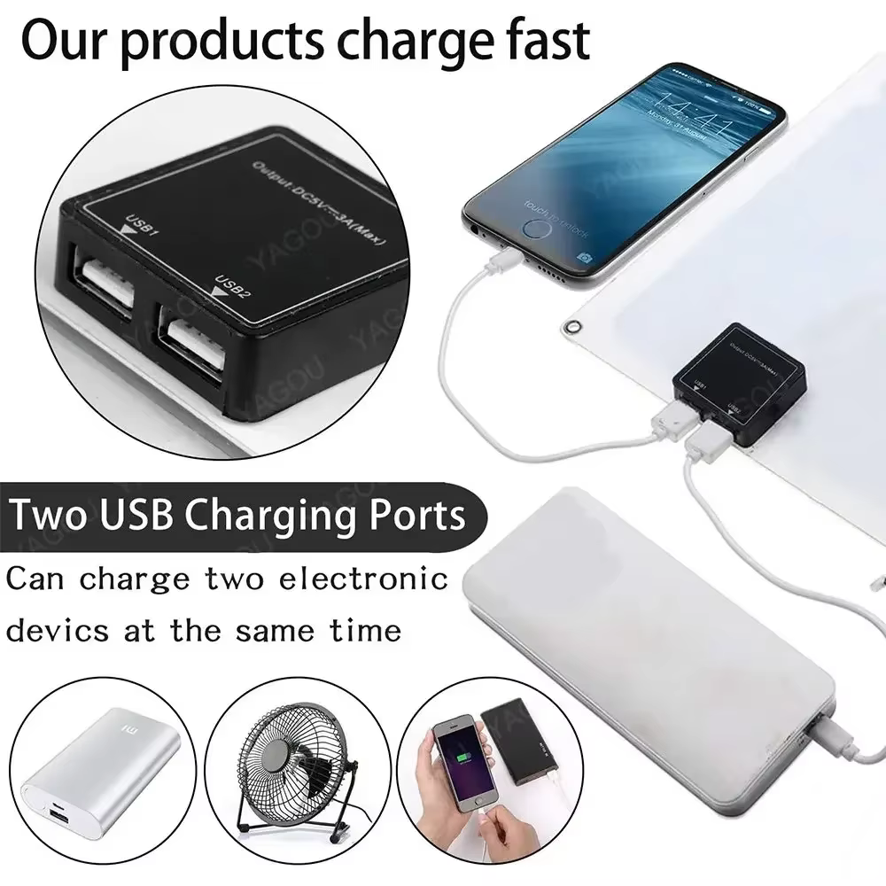 ​ Plaque de charge solaire portable ​ ​   – Pliable et léger, alimentation d'urgence pour les activités de plein air, construction durable