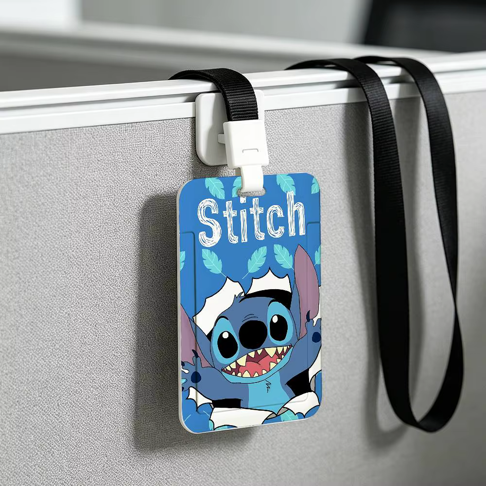 Porte-badge imprimé S-Stitch mignon avec cordon détachable, porte-carte d'identité d'employé professionnel