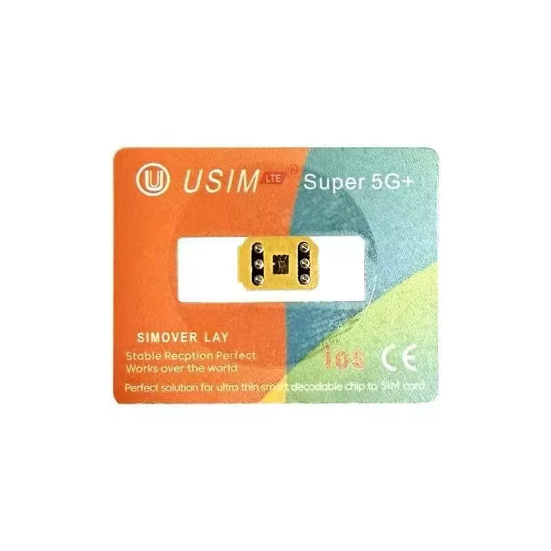 2025 nouvelle version USIM LTE Super 5G + autocollants de carte de déverrouillage prenant en charge iPhone 13-16 Pro Max uniquement à utiliser dans les téléphones à double emplacement Sim