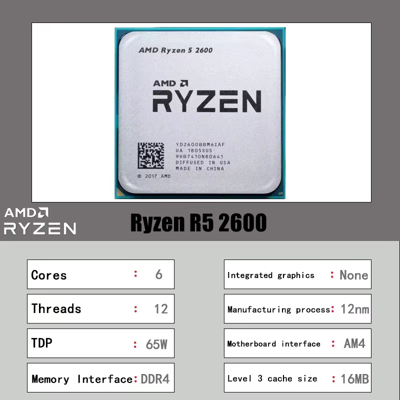 Processeur AMD Ryzen 5 2600 3