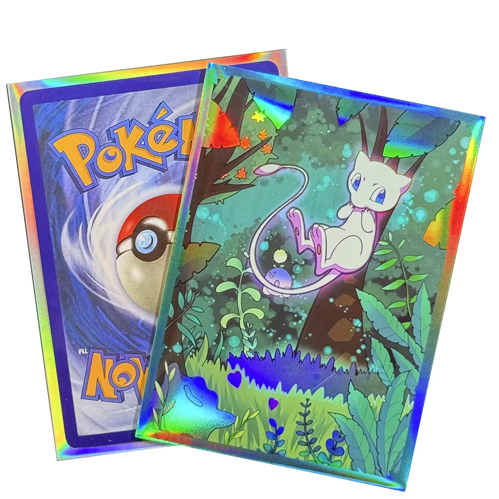Juste de protection holographique Mewtwo pour jeu de table, manchon PTCG, carte nette, laser, argent, astronomique, ensemble de feuilles WS, 67x92mm, 60 pièces