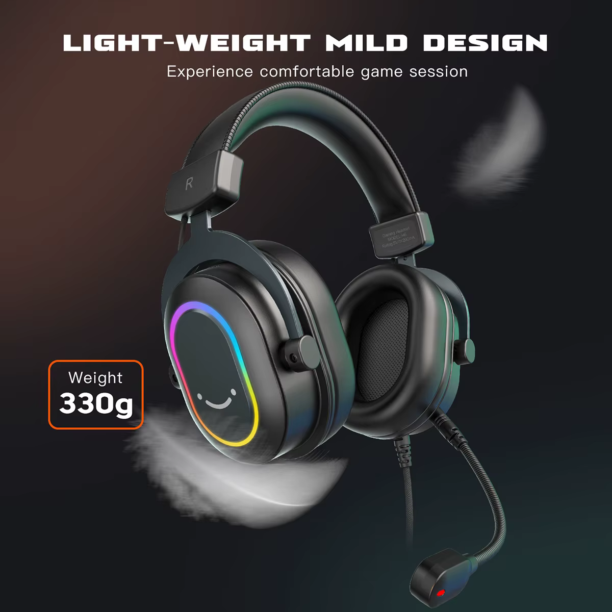 Fifine Casque de jeu RVB dynamique avec micro