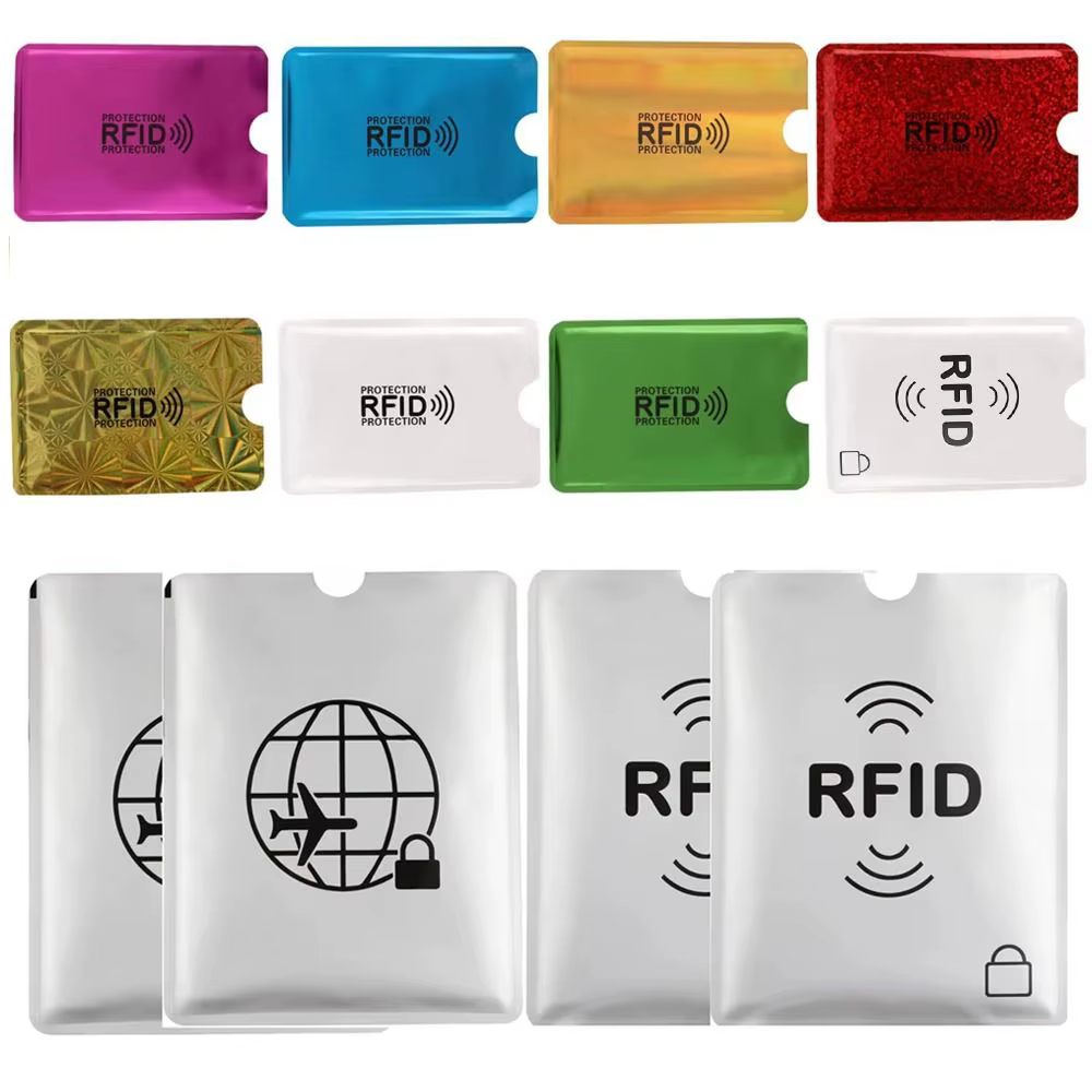 Porte-carte RFID antivol, 5 pièces, verrouillage de lecteur en aluminium coloré, housse de protection, manchons de protection pour passeport de sécurité