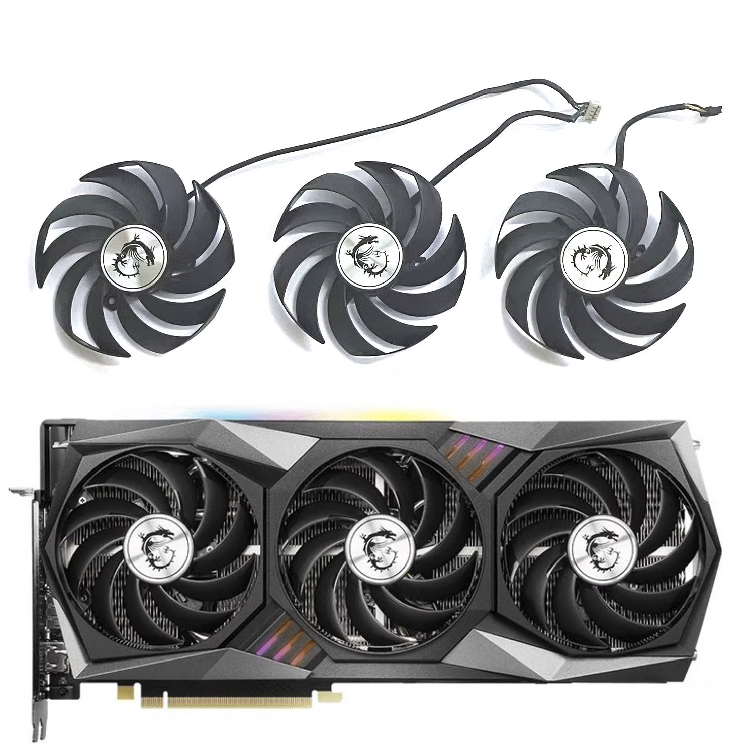 Pour MSI GeForce RTX 3060 3070 3080 3090 3060Ti 3070TI Gaming X Triple Carte Graphique 90MM PLD09210B12HH Ventilateur
