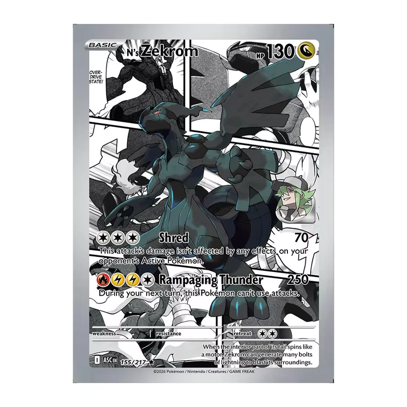Cartes Pokémon DIY : Série Manga Anglaise – Pikachu Ex, Charizard, Meloetta, Reshiram, Zekrom, Mega Scrafty, Garchomp – Cartes Anime
