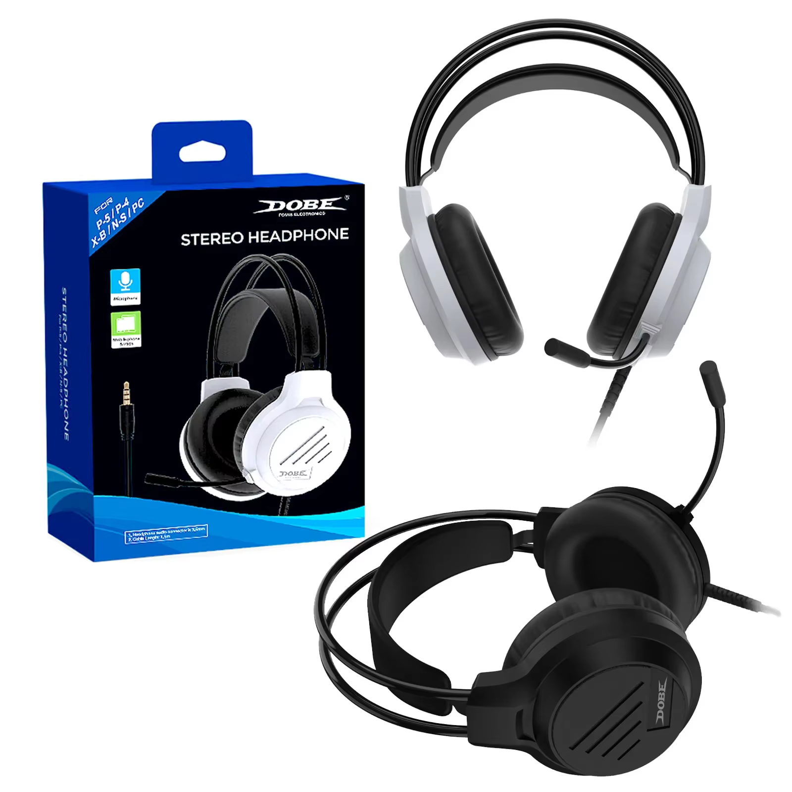 Casque de jeu universel TP5-3592 avec microphone à suppression de bruit pour PS5/PS4/Switch/XBOX/PC