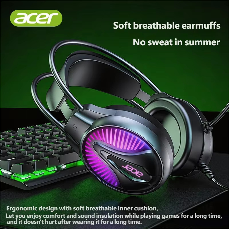 Casques filaires Acer pour joueurs avec micro