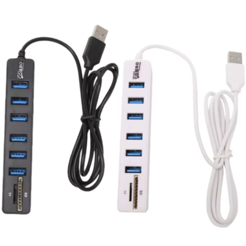 Hub USB 2.0 multifonctionnel 6 ports