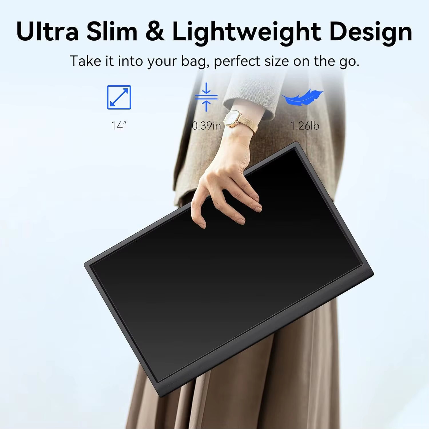 Écran portable tactile IPS de 14 pouces