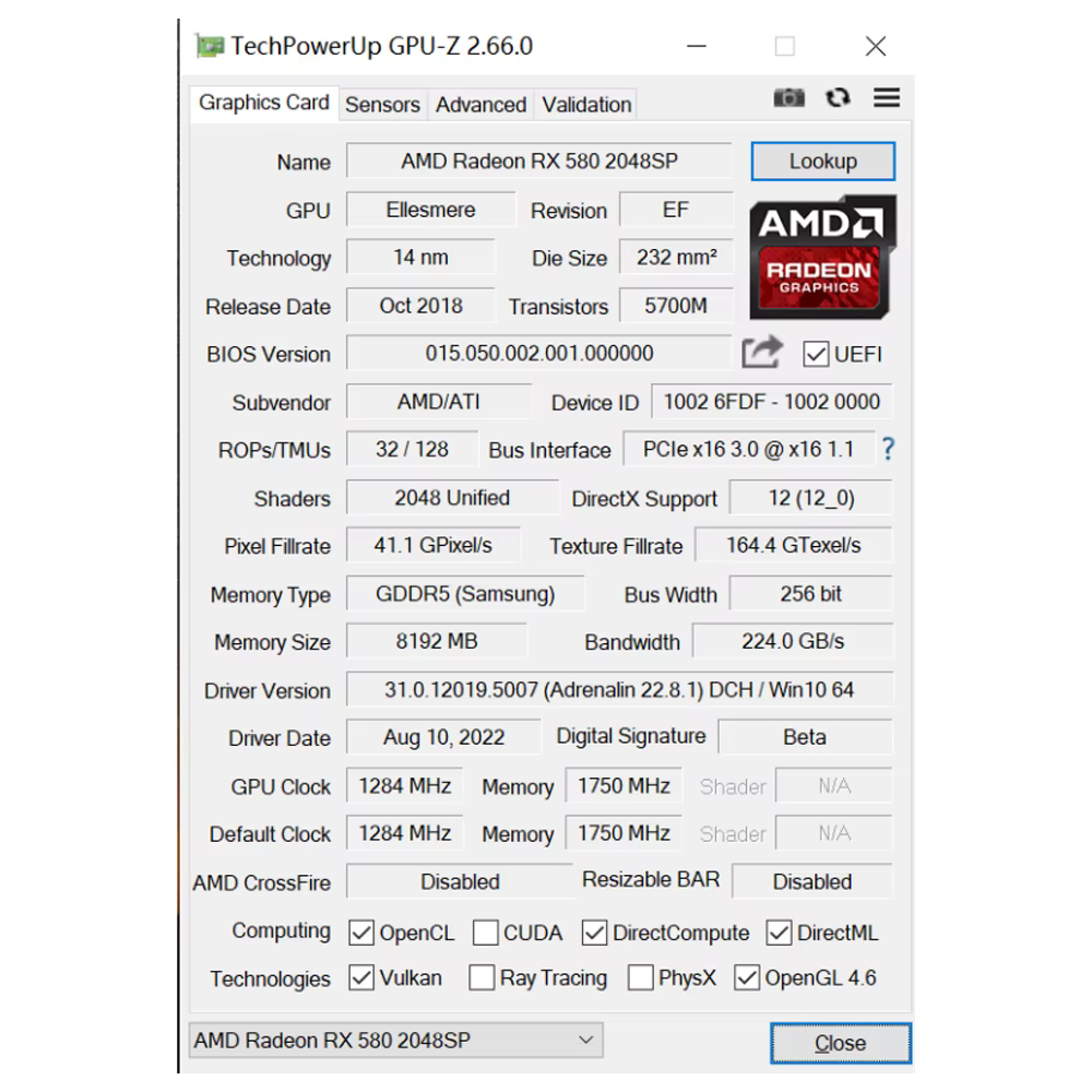 Cartes graphiques SOYO Radeon RX580 8 go de mémoire GDDR5
