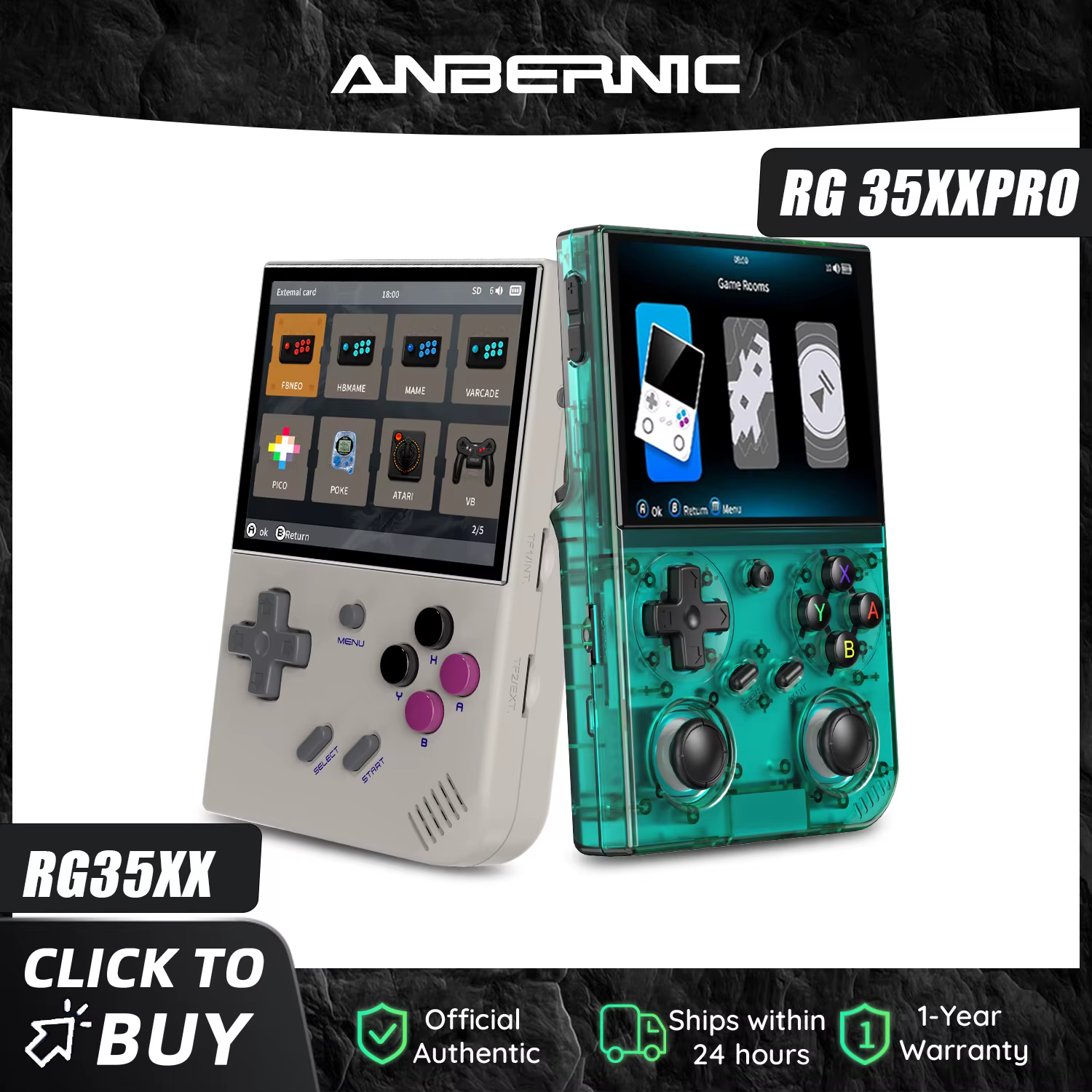 ANBERNIC 64 Bit RG 35XXPRO RG35XX PLUS Console de jeu rétro portable avec 64 Go de mémoire intégrée