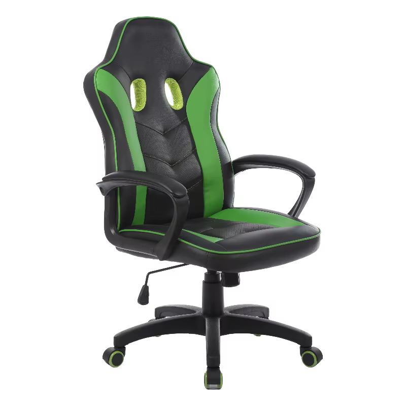Chaise de bureau pivotante verte pour longues heures de travail