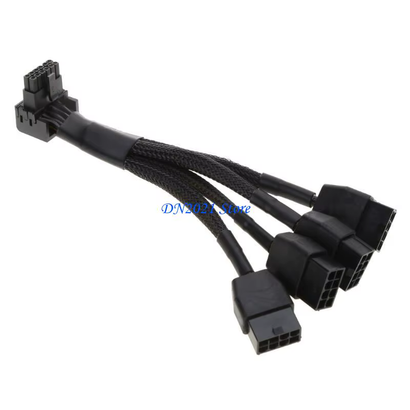 F3ke 3x8pin à 16pin PCIe 5.0 Adapter Line pour CPU RTX4090 RTX4080 12VHPWR 90 DEGRUME