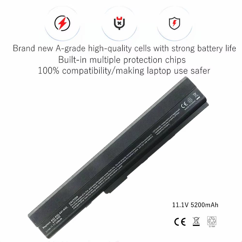 Batterie d'ordinateur portable Pour A31-K52 A32-K52 Bali K52D X52F K52DE K52J X42F X52JC X52J K52S K52N X42D X52D