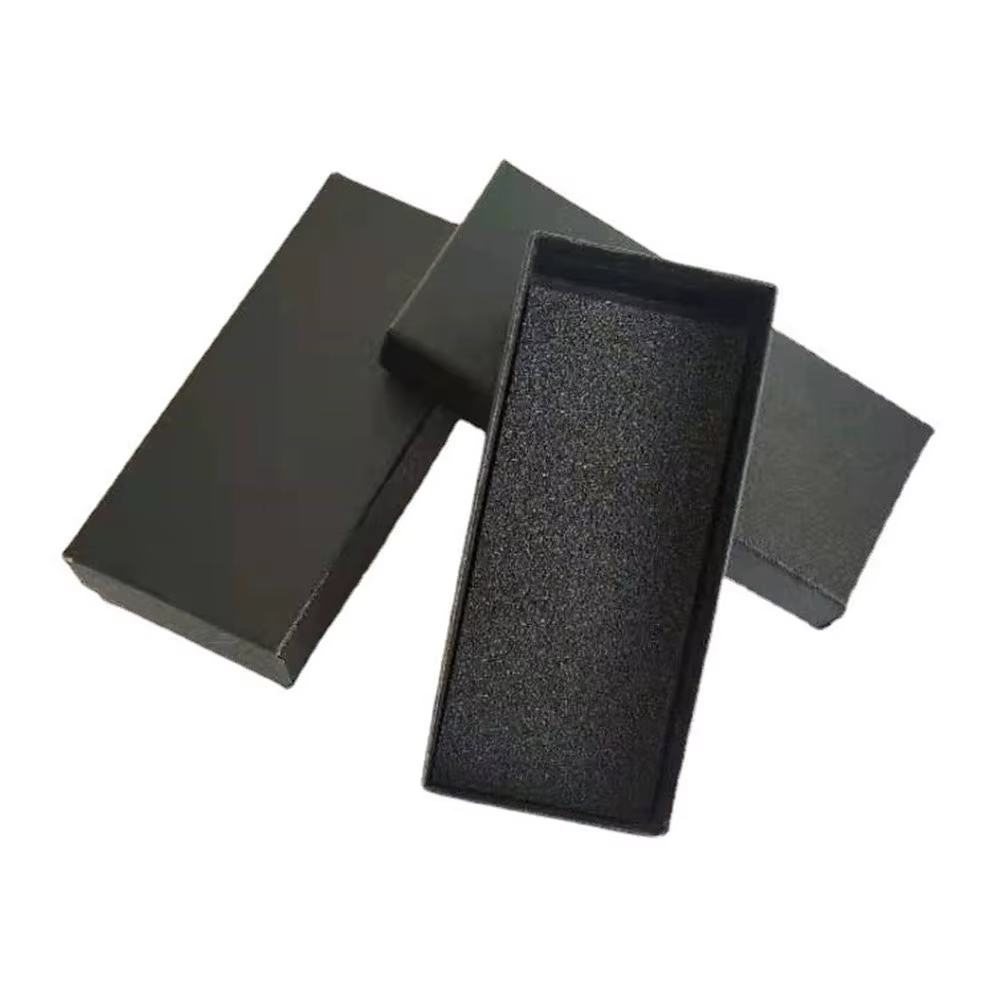 Boîte à montres, boîte de rangement pour montres en carton noir, étui de voyage pour montres et bijoux avec éponge pour montres-bracelets et bijoux
