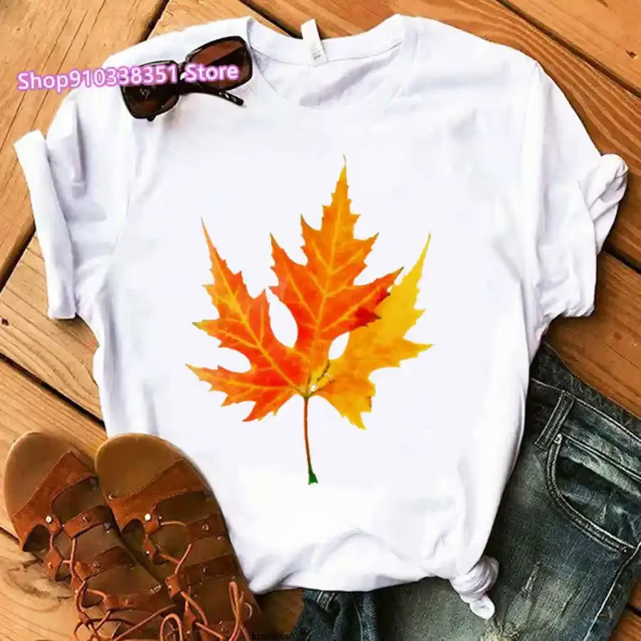 Mode Canada feuille d'érable drapeau imprimé femmes t-shirt à manches courtes Harajuku col rond femmes t-shirt dames t-shirt hauts
