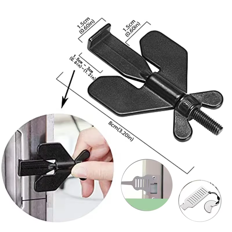 Serrure de porte Portable-serrure d'hôtel de voyage, serrure de porte de confidentialité pour toutes les portes, butée de porte antivol pour la sécurité de la maison