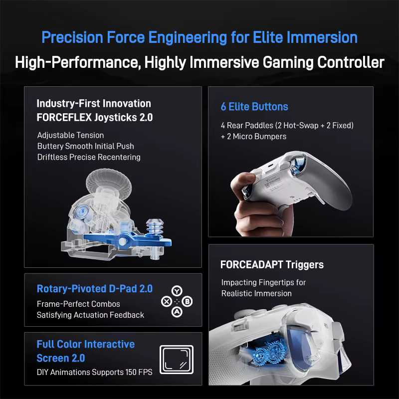 Manette de jeu sans fil Flydigi APEX 5 avec retour de force Elite