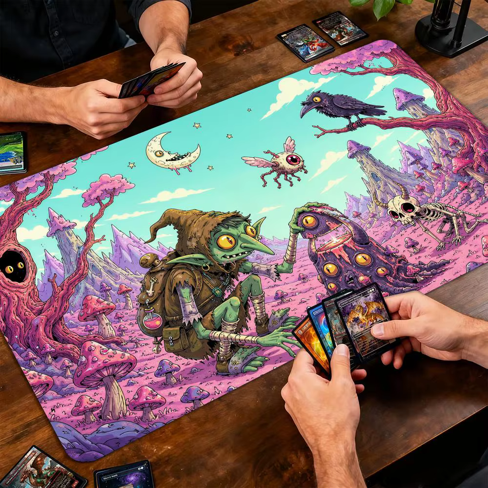 Tapis de jeu MTG, monde fantastique bizarre