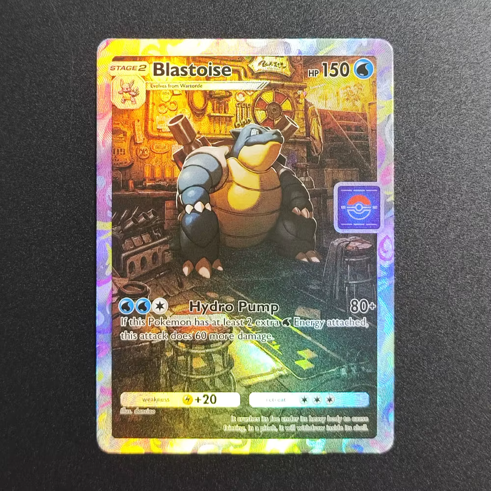 Carte de collection Pokémon TCG anglaise promotionnelle faite maison : Eevee, Mewtwo, Venusaur, Blastoise – Jouet texturé