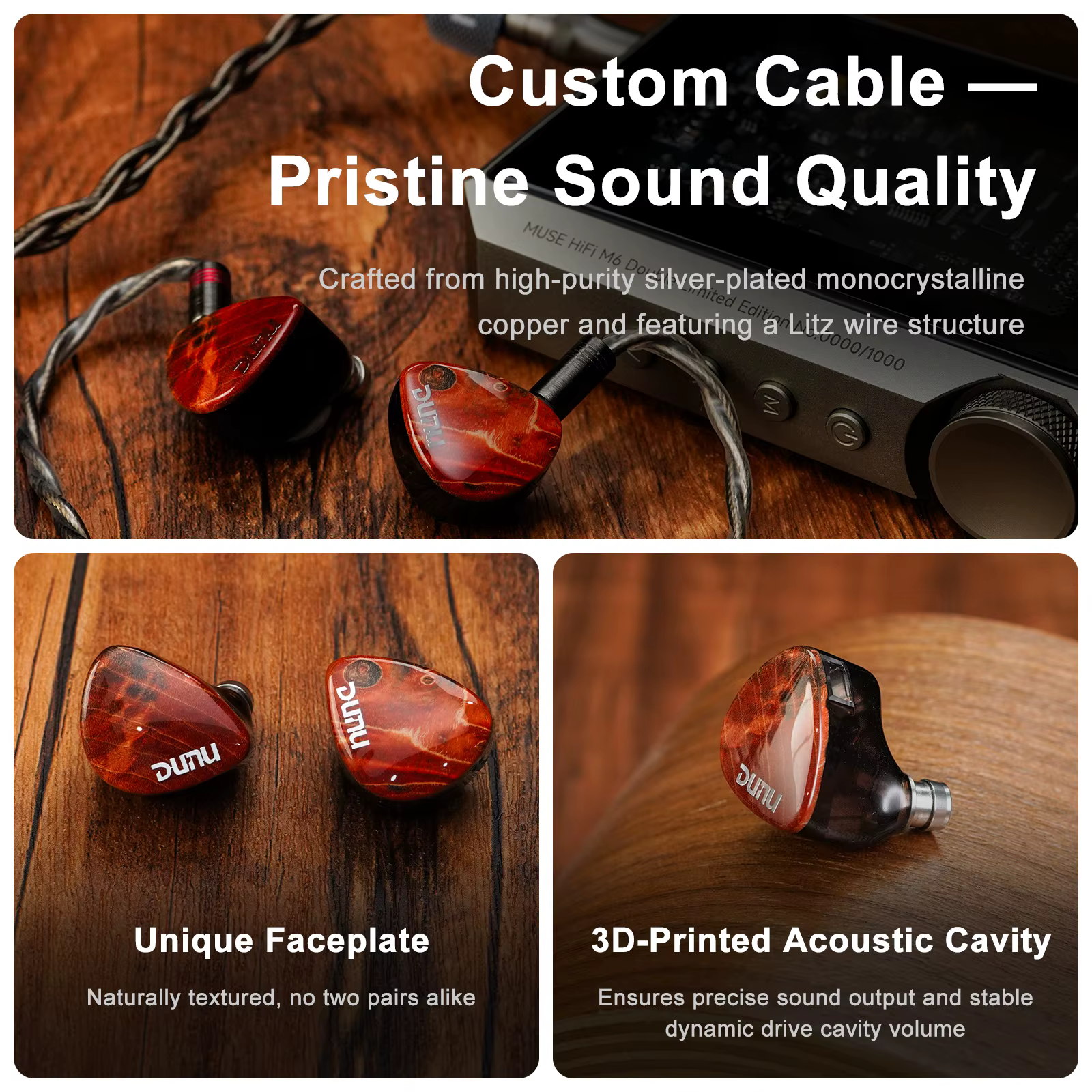 HiFiGo DUNU x Gizaudio DaVinci 2DD + 4BA écouteurs intra-auriculaires hybrides avec câble de fiches de terminaison échan