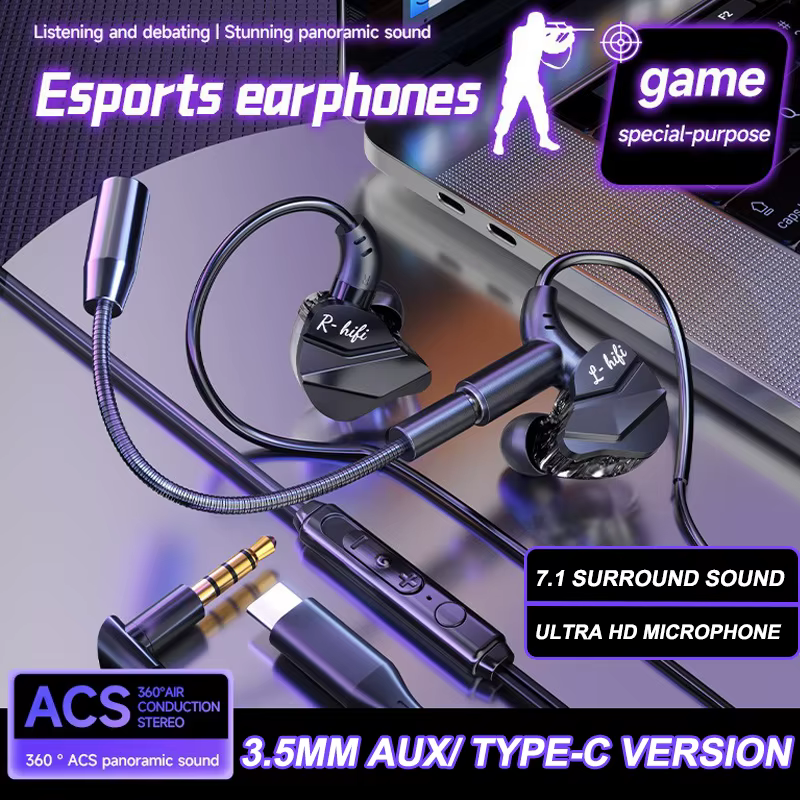 E-sports casque de jeu 7.1 son Surround Hifi stéréo filaire