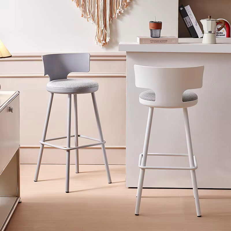 Chaise de bar nordique moderne élégante avec dossier