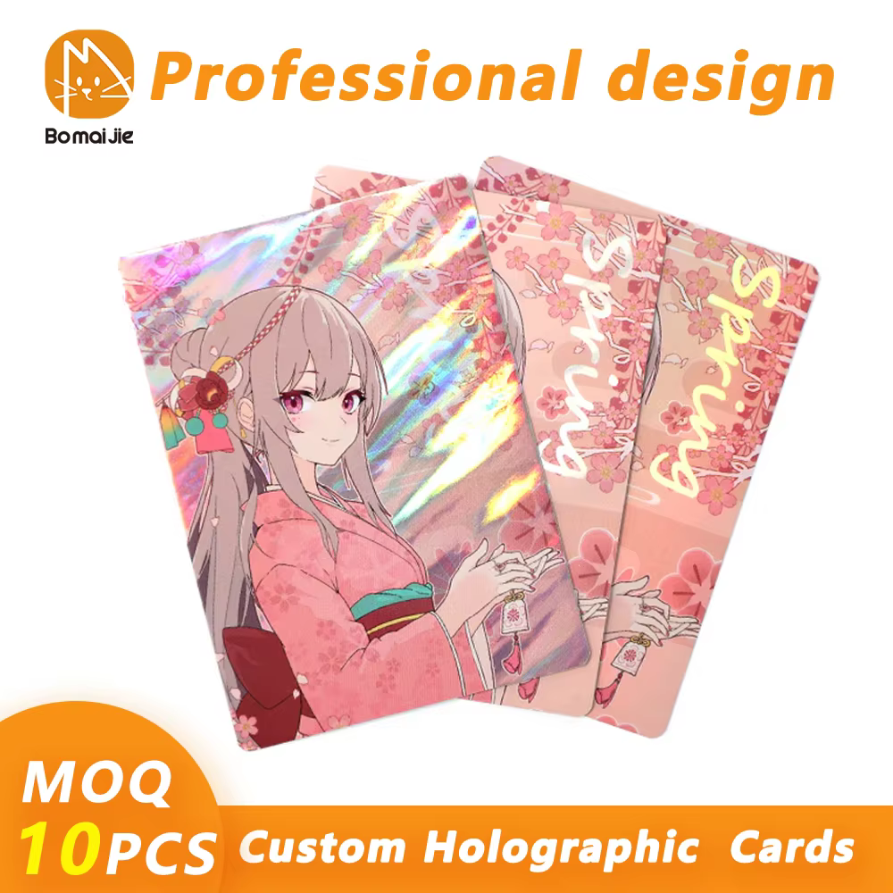 Cartes à collectionner holographiques personnalisées, 10 pièces, cartes de jeu d'idole d'artiste personnalisées, cartes arc-en-ciel, cartes à collectionner de personnages Tcg