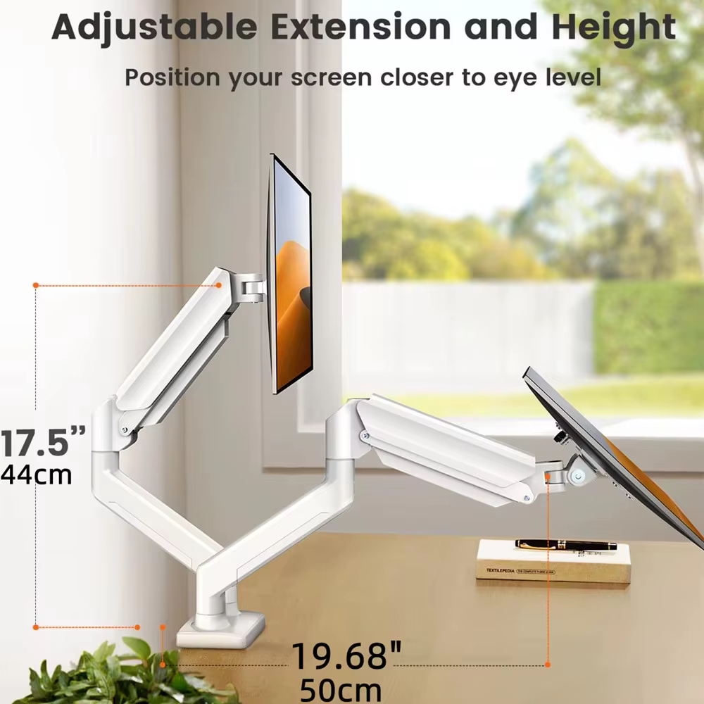 Support pour double moniteur pour écrans 13′′–32′′