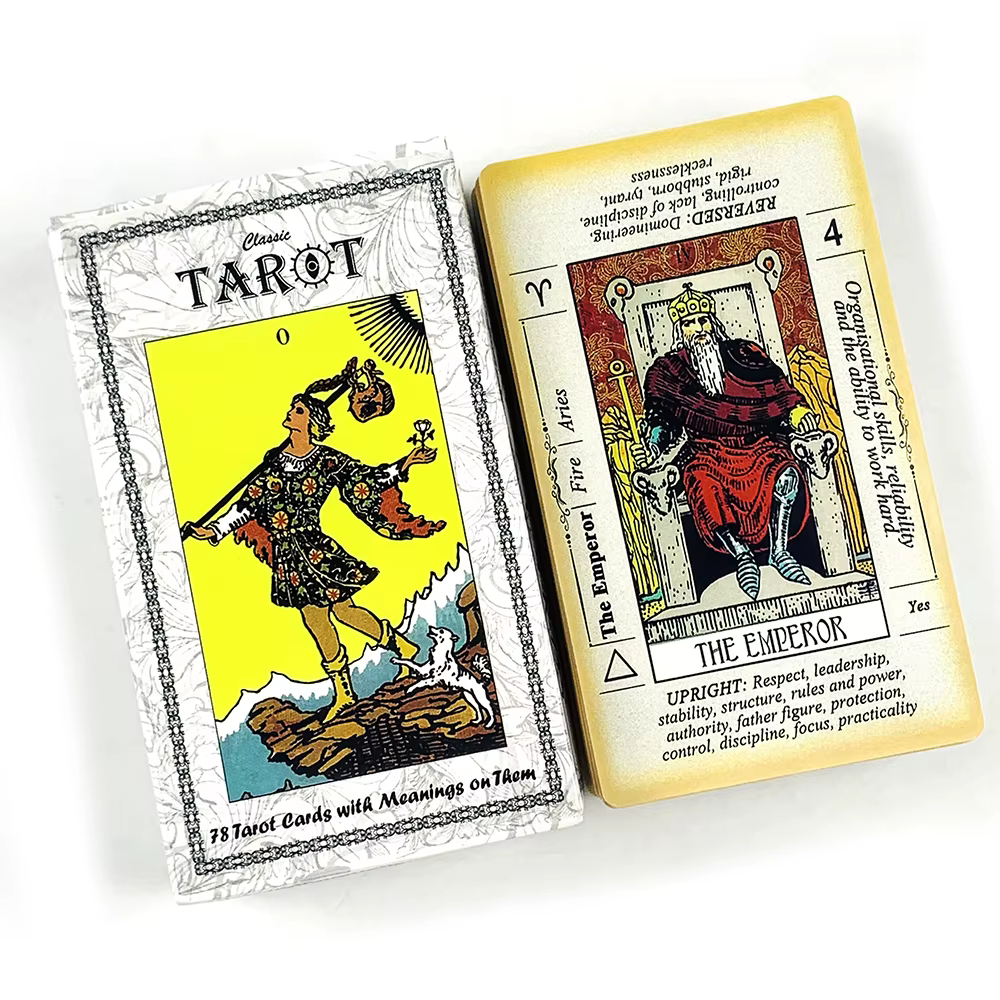 Grandes cartes de tarot 12*7CM, jeu de 78 cartes avec manuel d'instructions en papier pour débutants et professionnels, idéal pour la divination, la méditation et les cadeaux