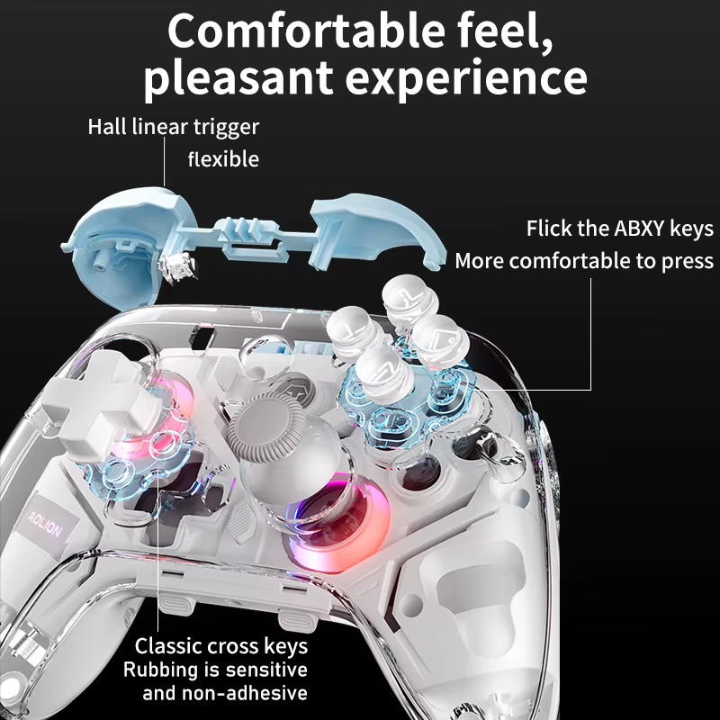 Aolion K10 pour Switch 2 contrôleur de jeu avec station de charge RGB manette de jeu sans fil Hall Joystick déclencheur pour NS Switch/PC/téléphone