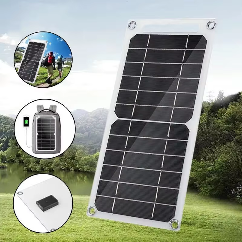 Panneau solaire portable avec USB pour la randonnée en plein air, le camping, la recharge de téléphone portable et de batterie externe