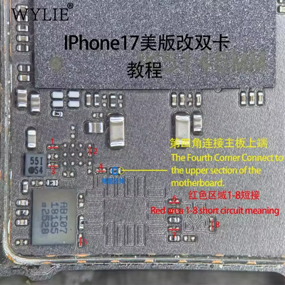Câble flexible intégré Wylie avec emplacement pour carte SIM physique et eSIM pour iPhone 14 15 16 17 Pro MAX version US